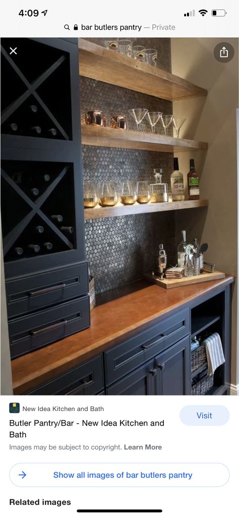 Liquor Bar Ideas For Home, Home Wine Bar, Kitchen Wet Bar, Bar Tile, Bourbon Room, Home Wet Bar, Home Bar Cabinet, Home Bar Design, Ikea Design