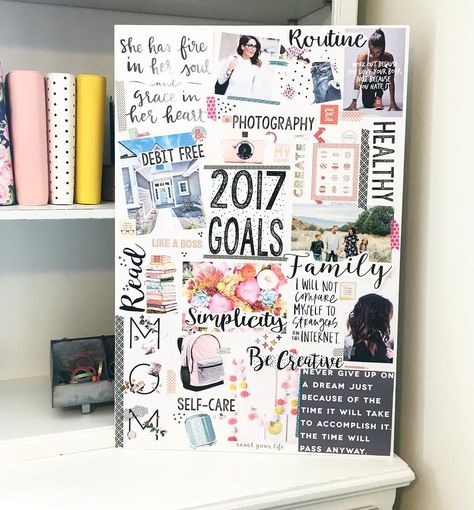 Here is my vision for 2017!!!  #trglatenightcraftyclub @theresetgirl Goal Inspiration, Senior Banquet, Vision Boarding, Vision Board Diy, Vision Board Printables, Vision Board Ideas, Vision Board Examples, Vision Board Party, Goal Board