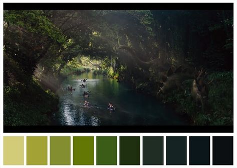 “Jurassic Park” Steven Spielberg 1993 Cinematic Pallet, Cinematic Palette, Cinema Palettes, Color In Film, Movie Color Palette, Cinema Colours, Key Frame, Color Script, Design Palette