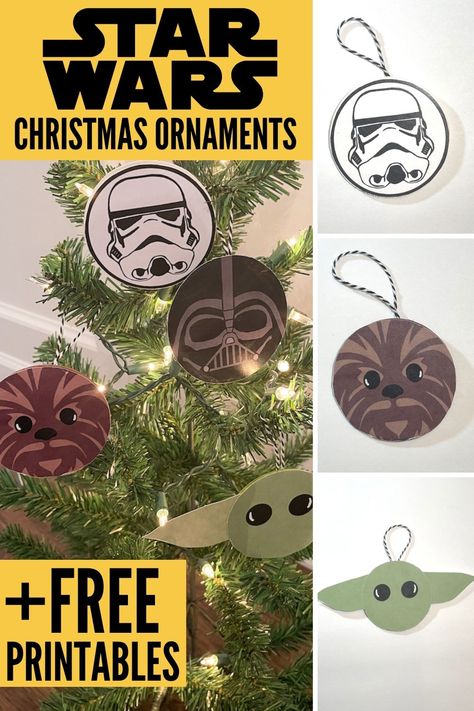 Star Wars Wood Ornaments, Star Wars Christmas Tree Ornaments, Star Wars Theme Christmas Tree, Star Wars Themed Christmas Tree, Starwars Christmas Tree Ideas, Star Wars Ornament, Star Wars Tree Topper, Star Wars Christmas Tree Diy, Diy Star Wars Christmas Decorations