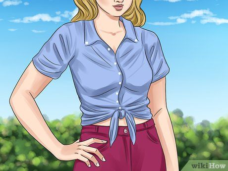 How to Tie Your Shirt: 11 Steps (with Pictures) - wikiHow Ways To Tie A Shirt, Tie Your Shirt, Easy Knots, Tie Shirt Knot, How To Tie A Shirt Knot, How To Tie A Shirt, Tie A Shirt, How To Tie A Knot, Shirt Transformation