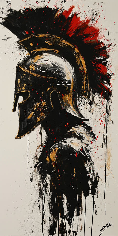 Spartan Warrior Art, Spartan Wallpaper, Sparta Wallpaper, Warrior Painting, Sparta Warrior, Spartan Art, Poster To Print, Soldier Tattoo, Spartan Tattoo