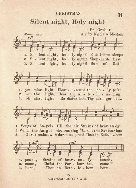 Cupcake Liners Diy, Silent Night Sheet Music, Vintage Christmas Sheet Music, Christmas Crafts 2023, Christmas Hymns, Printable Hymns, Music Printables, Christian Hymns, Hymn Sheet Music