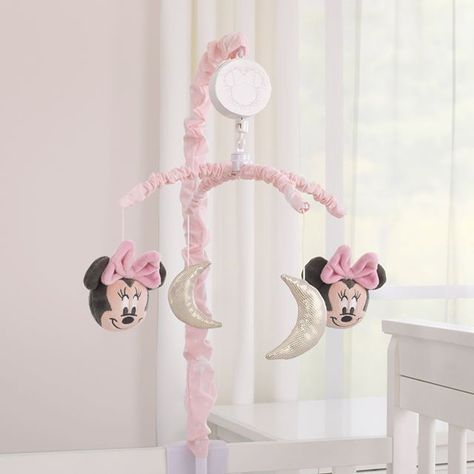 Disney Baby on Instagram: “The sweetest details bring magic to the nursery 💕” Minnie Mouse Baby Room, Minnie Mouse Bedroom Decor, Minnie Mouse Nursery, Mouse Nursery, Baby Nursery Wall Decor, Minnie Mouse Baby, Baby Doll Nursery, Disney Nursery