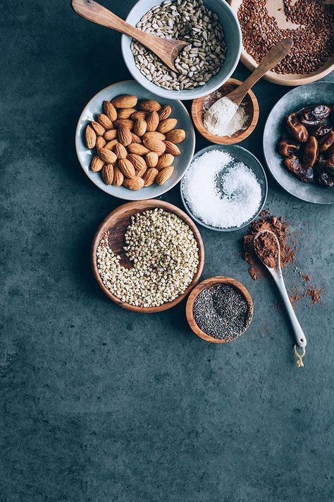 Grain-free granola ingredients #hormonebalance #glutenfree #detox #breakfast | TheAwesomeGreen.com Ingredients Photography, Granola Ingredients, Detox Breakfast, Vegan Burrito, Grain Free Granola, Food Photography Inspiration, Food Photography Tips, Food Photography Styling, Vegan Breakfast Recipes