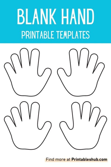 Free Printable Blank Hand Template [PDF] Hand Print Outline, Blank Hand Template, Hand Template, Hand Outline, Veterans Day Activities, About Blank, Fall Lessons, Daycare Crafts, Helping Hand