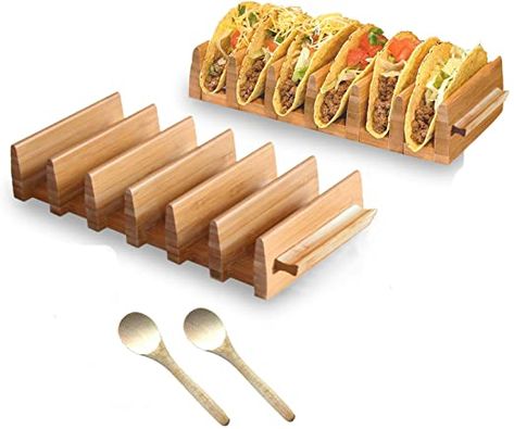 Hard Shell Tacos, Taco Holder, Parties Food, Taco Holders, Mini Tacos, Taco Stand, Home Parties, Wood Cake, Cake Tray