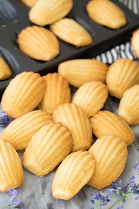 No tricky techniques and no chilling, just perfect, golden, light & airy Madeleines in under 30 minutes! Coconut Madeleines, Madeleine Recipes, Madeline Cookies Recipe, Madelines Recipe, Madeleine Cake, Madeline Cookies, Madeleine Recipe, Coconut Extract, Madeleine Cookie