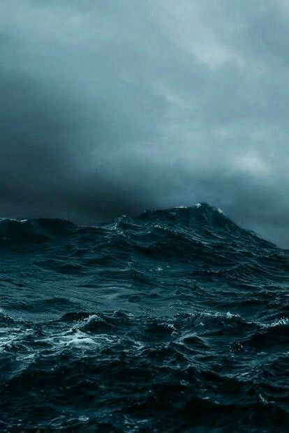 Storm Blue Aesthetic, Storm On The Ocean, Ocean Depths Aesthetic, Dark Beach Painting, Ocean Storm Stormy Sea, Sea Storm Aesthetic, Deep Sea Aesthetic Dark, Stormy Beach Aesthetic, Sea Side Aesthetic