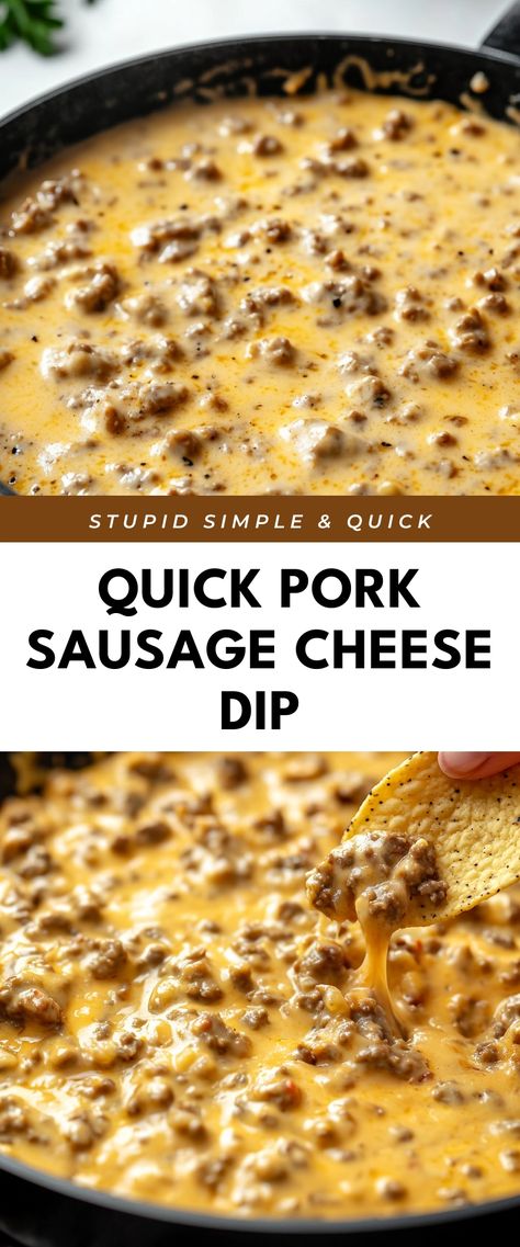 Image for Quick Pork Sausage Cheese Dip Cream Cheese Sausage Dip Crock Pots, Ground Pork Appetizer Recipes, Sausage Cheese Dip Recipes, Ground Sausage Dip, Dips With Sausage, Italian Sausage Dip Recipes, Sausage Cheese Dip Crockpot, Sausage Dip Crockpot, Sausage Dip Recipes