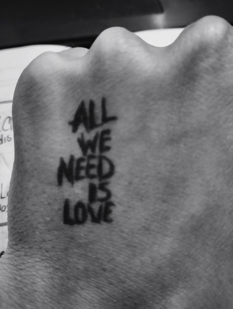 All We Need Is Love Canserbero, All We Need Is Love Tattoo, Amor Fati Tattoo, Matching Bff Tattoos, Satanic Tattoos, Go Tattoo, All Need Is Love, All We Need Is Love, Bff Tattoos