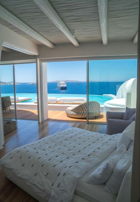 Cavo Tagoo Mykonos, Dream Beach Houses, Luxury Lifestyle Dreams, Dream Beach, Beautiful Villas, Dream Travel Destinations, Vacation Places, Beautiful Places To Travel, Home Decor Tips