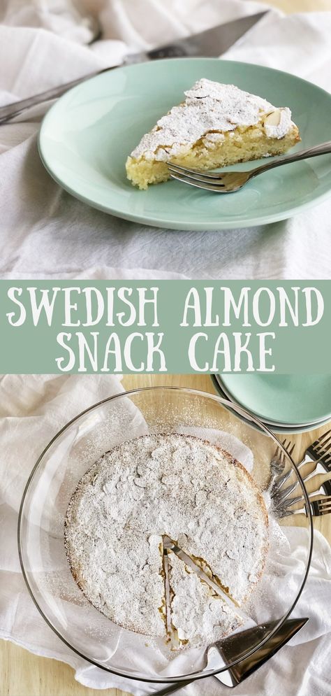 Butter Almond Cake, Toasted Almond Cake Recipe, Toasted Almond Cream Cake, Almond Torte Cake Recipe, Swedish Almond Cake Recipe, Almond Butter Cake, Swedish Almond Cake, Almond Snack, Almond Coffee Cake