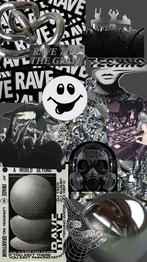 #rave #techno #music #blackandwhite #hardystyle Rave Aesthetic, Collage Board, Techno Music, Music Aesthetic, Music Wallpaper, Create Collage, Creative Play, Lock Screen Wallpaper, Your Aesthetic