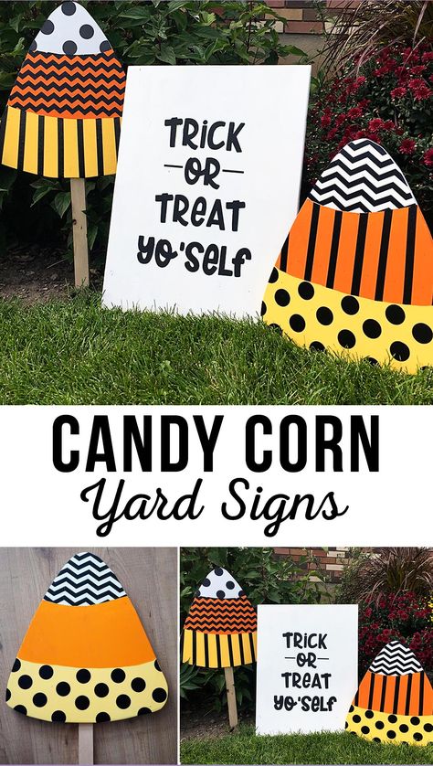 Halloween Wood Cutouts Yard Decorations, Wood Yard Signs, Fall Yard Signs, Diy Yard Signs, Ffa Projects, Photography Halloween, Halloween Yard Signs, Diy Crafts Ideas, Digital Citizenship