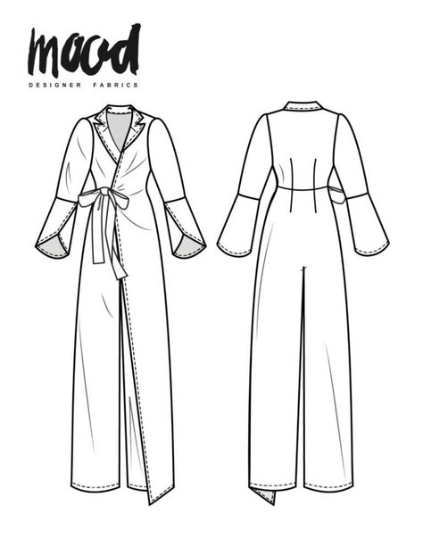 Jumpsuit Pattern Sewing Free, Mood Sewciety, Dress Sewing Patterns Free, Sewing Patterns Free Women, Jumpsuit Pattern Sewing, Free Pdf Sewing Patterns, Sewing Projects Clothes, Free Sewing Pattern, Moda Jeans