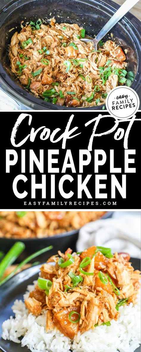 Crock Pot Pineapple Chicken · Easy Family Recipes Crock Pot Pineapple Chicken, Crockpot Pineapple Chicken, Recipes Ramen, Pineapple Chicken Recipes, Crockpot Recipes Chicken, Chicken Pineapple, Recipes Cheese, Chicken Thigh Recipes Oven, Chicken Thigh Recipes Crockpot