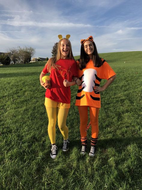 Pooh And Tigger Costume, Halloween Costumes Winnie The Pooh, Piglet Halloween Costume, Tigger Halloween, Piglet Costume, Tigger Costume, Winnie The Pooh Costume, Winnie The Pooh Halloween, Pooh And Tigger