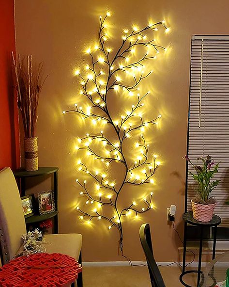 8 Flash Model Twinkling Tree Wall Lights, 160 Leds Lighted Tree Branch Lights for Wall Corner Decor, 8.5ft Flexible Enchanted Willow Wall Corner Decor, Twinkling Tree, Lights For Wall, Lighted Tree Branches, Branch Lights, Cozy Lighting, Big Light, Willow Trees, Light Up Tree