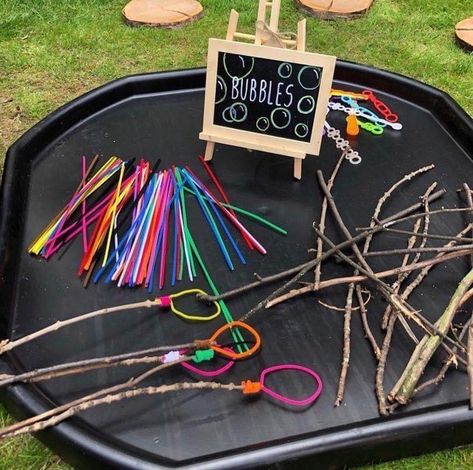 Outdoors Eyfs, Eyfs Outdoor Area, Wand Making, Reception Classroom, Outdoor Learning Spaces, Forest School Activities, Eyfs Classroom, Bubble Wand, Eyfs Activities