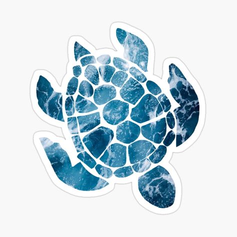 Preppy Stickers Blue, Blue Turtle, Marine Stickers, Ocean Stickers Printable, Sea Stickers Ocean, Cute Blue Stickers, Stickers Laptop Ideas, Turtle Sticker, Beachy Stickers