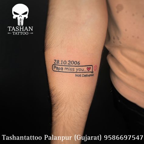 TashanTattoo
AshokTattooWala
S.4.5,Tirupati plaza
Opp. New bus stand
Near gd modi collage
Palanpur (gujrat)
9586697547
9687533310 Miss You Papa Tattoo, Papa Tattoo, Miss You Papa, Krishna Tattoo, Dad Tattoo, Cute Tats, Dad Tattoos, Mom Dad, Miss You