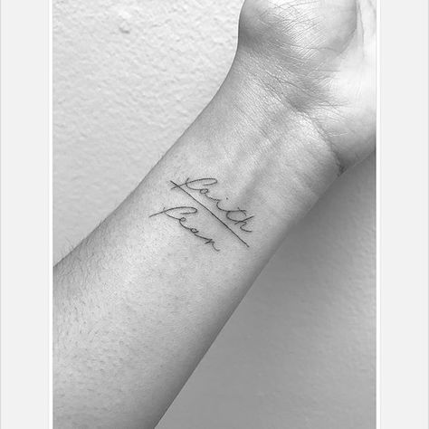 Faith over fear #tattoosofinstagram #winterstone #singleneedle #tattooedgirls #girlswithtattoos #faith #fear Faith Over Fear Tattoo, Christian Tattoos Small, Fear Tattoo, Grace Tattoos, Bible Tattoos, Faith Tattoo, Quotes Faith, Wrist Tattoos For Women, Subtle Tattoos