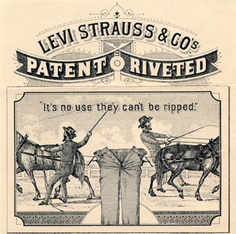 First Versions: Levi Strauss & Co. (blue jeans) History Of Jeans, Levis Vintage Clothing, Levis Vintage, Old Advertisements, American Jeans, Jean Pockets, Jackets Men Fashion, Old Ads, Levis Denim