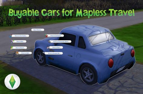 Mod The Sims - Buyable Cars for Mapless Travel Sims 4 Transportation Cc, Sims 4 Travel Mod, Sims 4 Car Mod, Sims Accessories, Mods Sims 4, Maxis Match Cc, 4 Poses, Sims 4 Game Mods, Sims 4 Body Mods