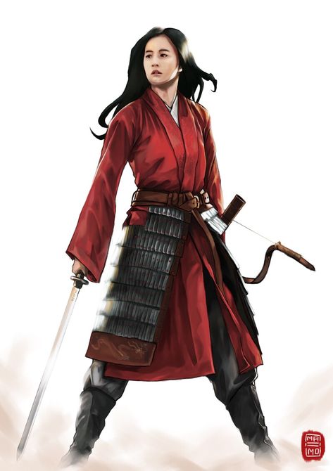 Loyal Brave True, Mulan Live Action, Mulan Outfit, Superhero Dress Up, Mulan Movie, Disney Minimalist, Hua Mulan, Punk Disney Princesses, Female Samurai