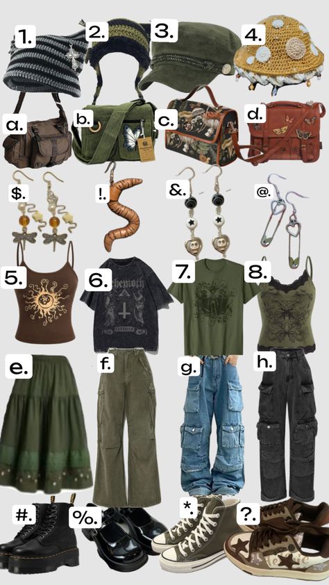 make an outfit!! #outfit #makeanoutfit #goblincore #gremlincore #grunge #aesthetic #clothes #clothing awsthetic Gremlincore Outfits, Hippie Boho Outfits, Grunge Aesthetic Clothes, Goblincore Outfits, Goblincore Fashion, Grunge Fits, Make An Outfit, Earthy Outfits, Simple Trendy Outfits