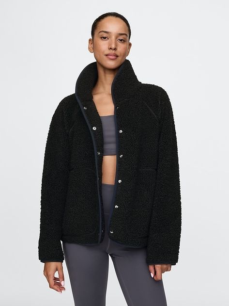 Saw this on Gap: Raglan Jacket, Brand Collaboration, Winter Outfit Inspiration, Gap Fit, Women's Activewear, Sherpa Jacket, Womens Activewear, Fall Winter Outfits, Mix Match