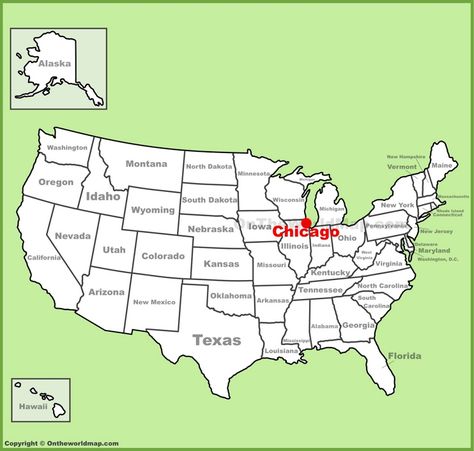 Chicago location on the U.S. Map Grover Underwood, Usa Cities, Tourist Map, County Map, Aspen Colorado, Printable Maps, Map Of New York, Usa Map, Bryce Canyon