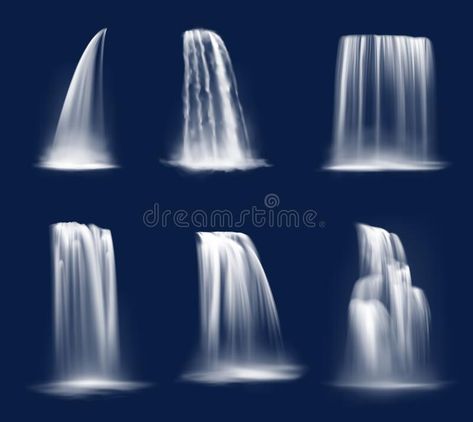 Waterfall Illustration Drawing, Painting A Waterfall, Painting Waterfalls Step By Step, Water Fall Drawing Easy, How To Paint Waterfall, Water Fall Painting Ideas, Waterfall Drawing Pencil, How To Draw Waterfall, How To Draw A Waterfall