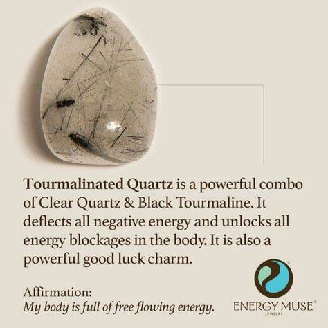 tourmalinated quartz (clear quartz + black tourmaline) gemstone meaning Energy Muse, Tourmalinated Quartz, Gemstone Meanings, Crystal Therapy, Crystal Healing Stones, Crystal Magic, Les Chakras, Crystal Meanings, Rocks And Gems