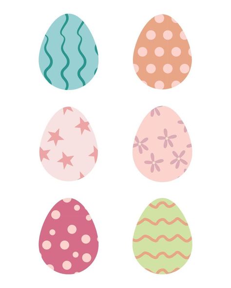 Set of six colorful easter eggs. Vector illustration Coloring Easter Eggs, Easter Colors, Easter Egg, Easter Eggs, Vector Free, Vector Illustration, Royalty Free, Easter, Clip Art