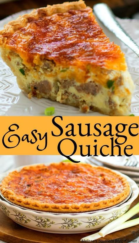 Easy Sausage Quiche, Breakfast Quiche Recipe, Sausage Quiche Recipes, Sausage Quiche, Recipes Cheese, Easy Quiche, Breakfast Quiche Recipes, Quiche Recipes Easy, Recipes Sausage