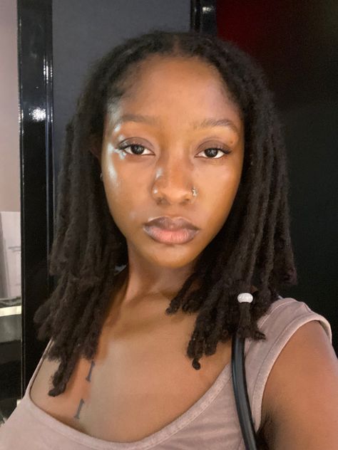 Short Locs Black Women, Aesthetic Locs, Medium Length Locs, Twist Cornrows, Loc Hairstyles, Beautiful Dreadlocks, Short Locs Hairstyles, Big Forehead, Loc Journey