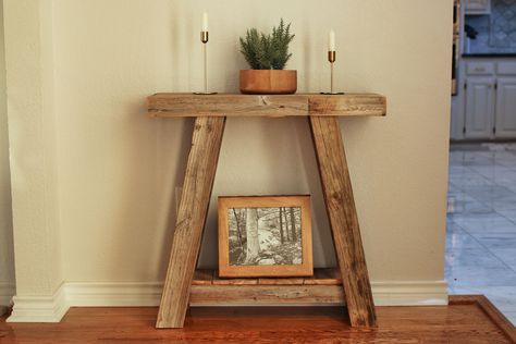 Modern Aztec, Modern Farmhouse Furniture, Console Table Modern, Rustic Entryway, Entrance Table, Into The Wood, Console And Sofa Tables, Nail Holes, Wood Console Table