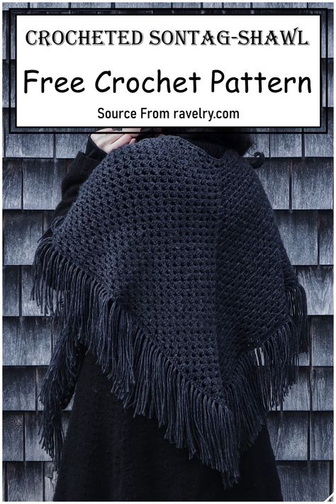 45 Easy Free Crochet Shawl Patterns Witchy Crochet Shawl Pattern, Crochet Black Shawl, Bat Wing Shawl Knitting Pattern, Crochet Stitches For Shawls, Crochet Bat Shawl Pattern, Crochet Dragon Scale Shawl, Witchy Shawl Crochet, Crochet Moth Wings Shawl, Black Crochet Shawls