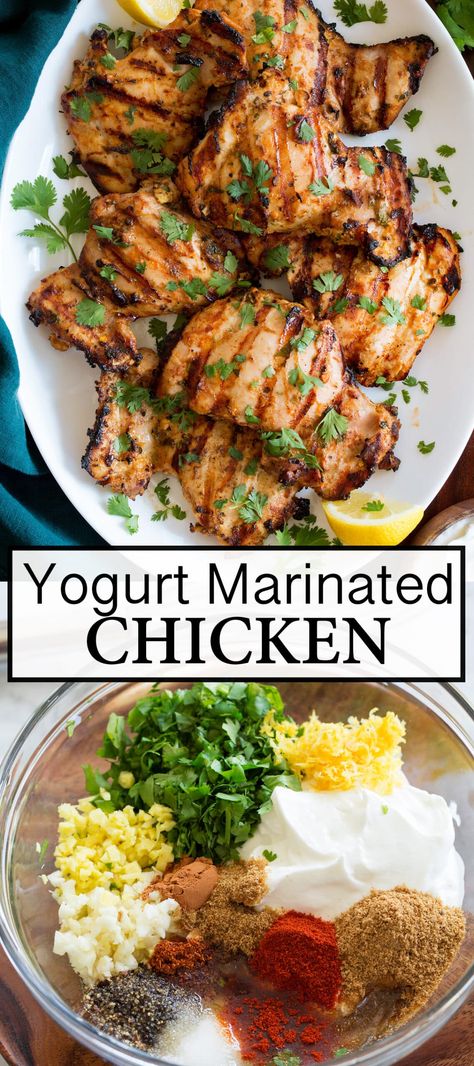 Yogurt Marinated Chicken, Greek Yogurt Chicken, Yogurt Chicken, Easy Mediterranean Diet Recipes, Greek Yogurt Recipes, Couscous Recipes, Cooking Classy, Mediterranean Diet Recipes, Chicken Dishes Recipes