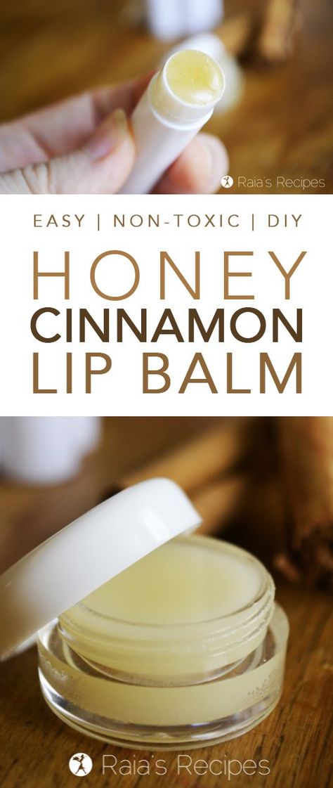 This DIY Honey & Cinnamon Lip Balm makes an easy, healthy alternative to store-bought lip balms. With only a few, non-toxic, ingredients, you'll be surprised at how easy it is to whip up. #diy #homemade #honey #cinnamon #nontoxic #lipbalm #chapstick Lip Balms, Chapstick Recipe, Homemade Lip Balm Recipe, Lip Balm Recipe, Diy Lip Balm Recipes, Diy Honey, Honey Diy, Honey Cinnamon, Lip Balm Recipes