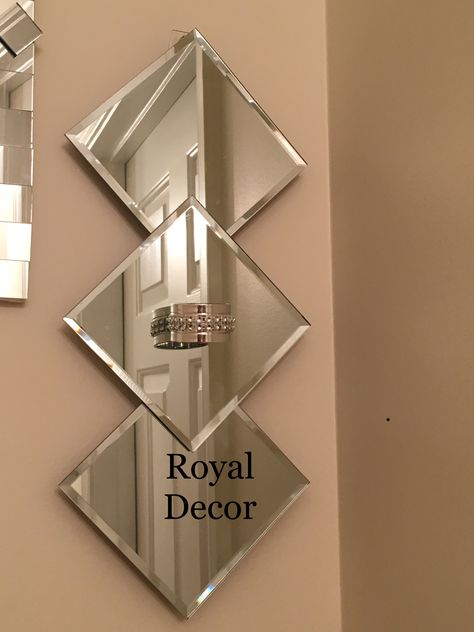 Dollar store candle holder. From square mirrors and napkin holder. Square Mirror Wall Decor Diy, Square Mirror Ideas Diy, Dollar Tree Mirror Ideas Wall Art, Square Mirror Ideas, Wall Mirror Decor Ideas, Square Mirror Wall Decor, Diy Mirror Wall Decor, Wall Mirror Decor, Diy Mirror Wall