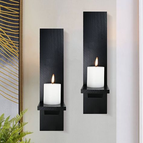 Amazon.com: MISUMISO Wall Candle Sconces Set of 2, Decorative Wooden Candle Holder, Farmhouse Candle Sconce, Living Room Wall Decoration, Brown : Home & Kitchen Candle Sconces Living Room, Wooden Candle Holders Rustic, Wall Candle Sconces, Retro Candle, Farmhouse Candle, Living Room Wall Decoration, Sconces Living Room, Farmhouse Candles, Wall Candle