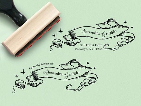 Wizard Magic Map Scroll Custom Name Ex Libris Return Address Stamp - Personalized Self Inking Wood Mount 1"x2.5" Rubber Stamp https://etsy.me/3eFT73O #backtoschool #addressdelivery #magicschoolstamp #harrypotterstamp #magicmapstamp #personalizedstamp #woodrubberstamp Book Stamp Aesthetic, Book Stamp Design Ideas, Magic Map, Map Scroll, Stamp Personalized, Stamp Book, Library Cafe, Wizard Magic, Wizard School