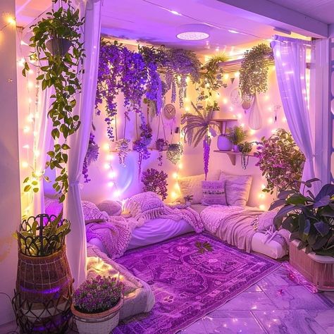 Purple Room, Dream Bedroom Inspiration, Chill Room, Dream Apartment Decor, Future Apartment Decor, Room Redesign, Spiritual Decor, Fantasy Homes, Room Deco