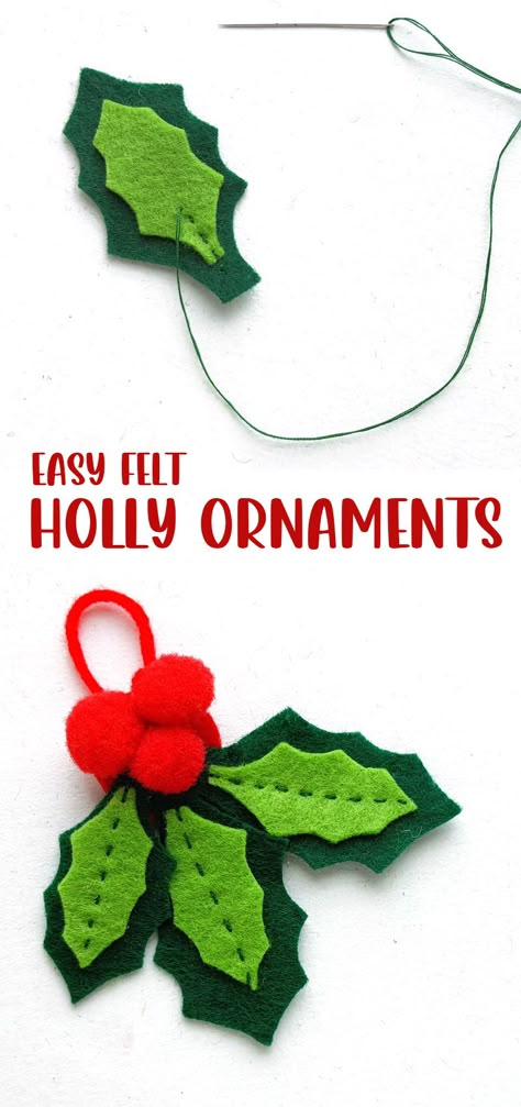 Felt Crafts For Christmas, Felt Xmas Tree Ornaments, Winter Felt Ornaments, Felt Paper Christmas Decor, Felt Christmas Candle, Easy Christmas Felt Crafts, Felting Projects Christmas, Free Felt Ornament Patterns Templates, Felt Nutcracker Ornaments Diy