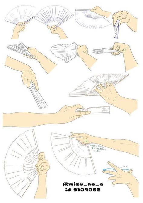 Mano con abanico Fan Drawing Reference, Fan Drawing, Hand Drawing Reference, Seni Dan Kraf, Hand Reference, Hands Holding, Kraf Diy, Poses References, Anime Drawings Tutorials