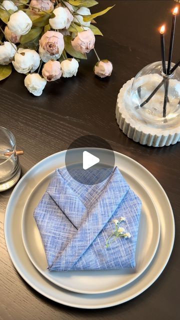 Cloth Napkin Folding Ideas Diy Tutorial, Cute Napkin Folds, Fathers Day Decorations, Wedding Napkin Folding, Diy Tablescapes, Beautiful Napkin Folding, Napkin Folding Ideas, Fancy Napkin Folding, Easy Napkin Folding