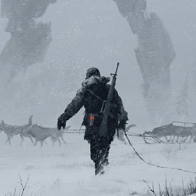 Frostpunk Character, Jakub Rozalski, Apocalypse Aesthetic, Post Apocalyptic Art, Howling At The Moon, Apocalypse Art, Blood Art, Scene Art, Post Apocalypse